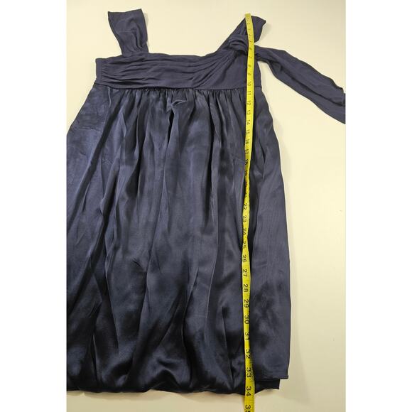 BCBG Blue Ruched Square Neck Midi Dress US size 4-6 - Picture 7 of 7